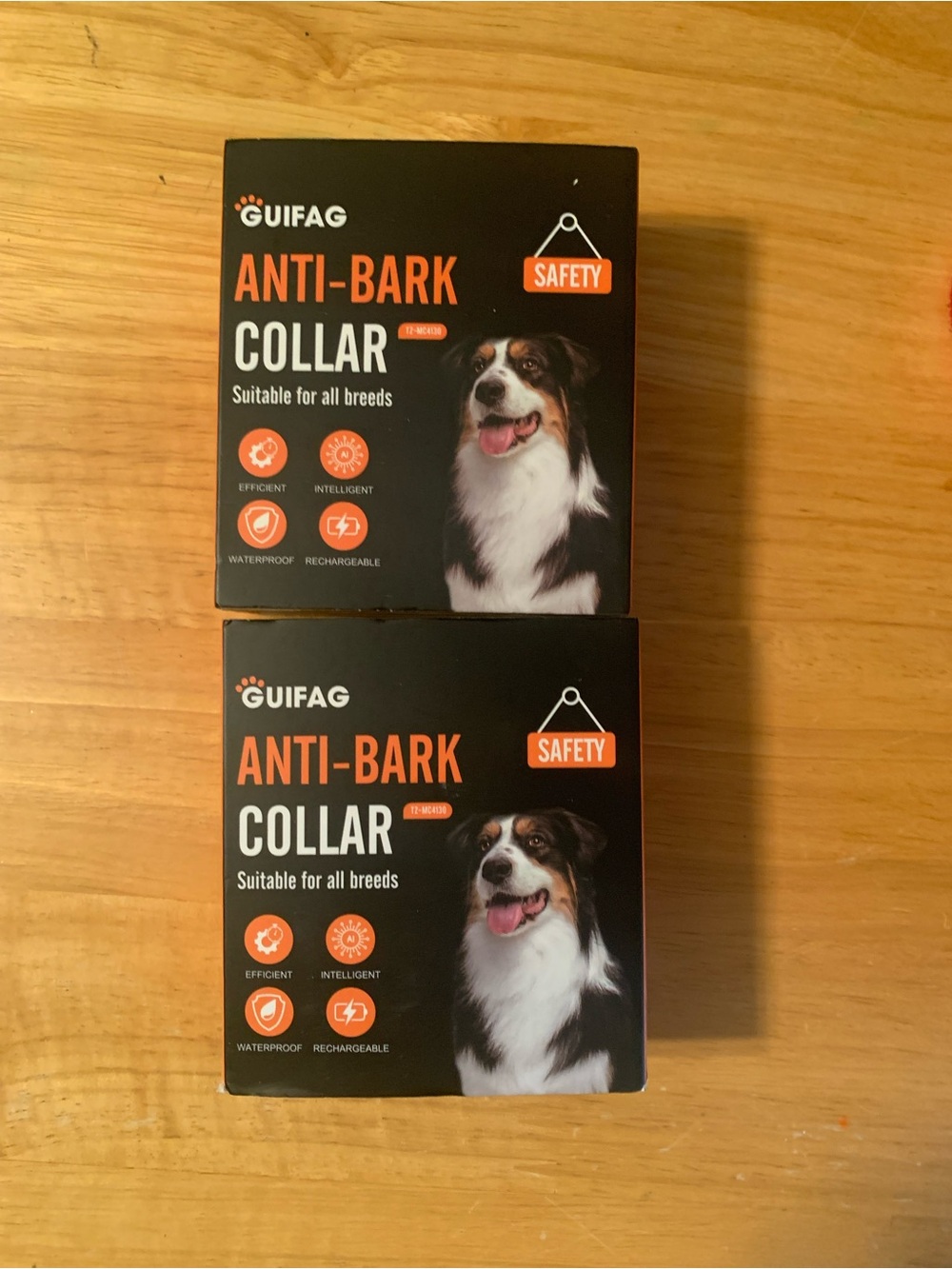 2 GUIFAG Smart Dog Bark Collar, Instant Quiet Anti Bark Device with 4 Training